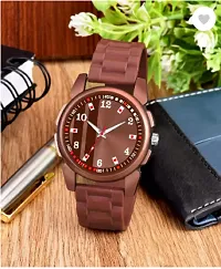 Stylish Red PU Analog Watches For Men-thumb1