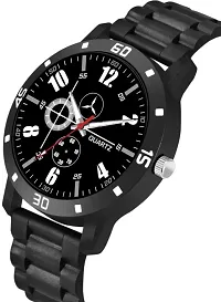 Stylish Black PU Analog Watches For Men-thumb2