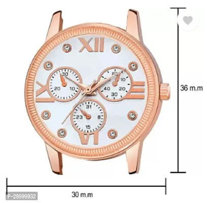 Fashionable White Dial Genuine Leather Analog Watch For Women-thumb3