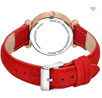 Modern Red Genuine Leather Analog Watches For Couple Pack Of 2-thumb4