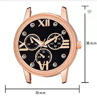 Fashionable Black Dial Genuine Leather Analog Watch For Women-thumb2