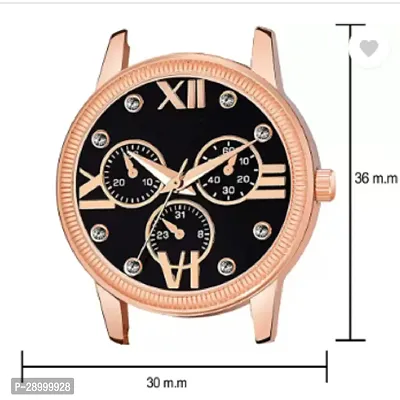 Fashionable Black Dial Genuine Leather Analog Watch For Women-thumb3