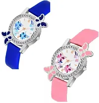 Stylish PU White Dial Analog Watches Combo Pack Of 2-thumb1