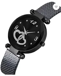 Fashionable Black Dial PU Analog Watch For Women-thumb2