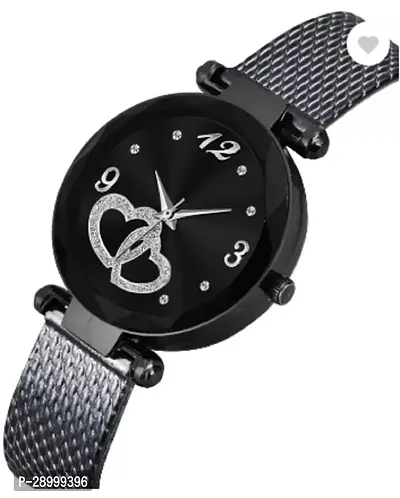 Fashionable Black Dial PU Analog Watch For Women-thumb3