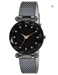 Fashionable Black Dial PU Analog Watch For Women-thumb1