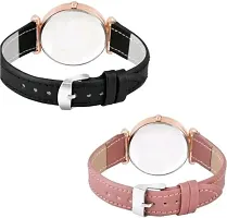 Stylish Genuine Leather Black Dial Analog Watches Combo Pack Of 2-thumb2