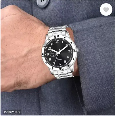 Stylish Silver Metal Analog Watches For Men-thumb0