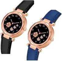 Stylish Genuine Leather Black Dial Analog Watches Combo Pack Of 2-thumb1