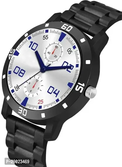 Stylish Black PU Analog Watches For Men-thumb3