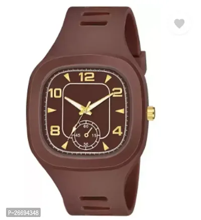 Stylish PU Brown Analog Watch For Men-thumb0