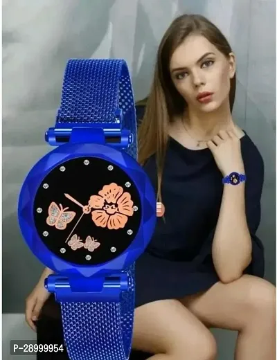 Fashionable Black Dial Metal Analog Watch For Women-thumb0