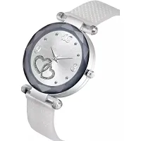 Stylish White PU Analog Watches For Women And Girls-thumb2