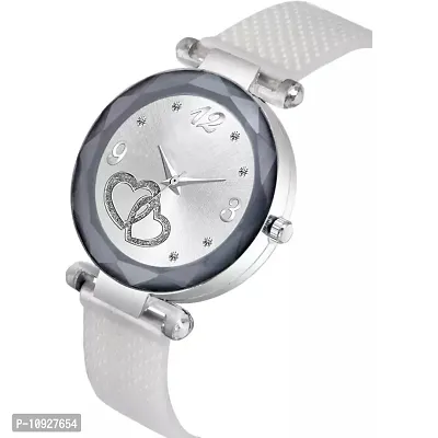 Stylish White PU Analog Watches For Women And Girls-thumb3