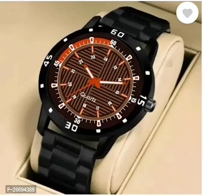 Stylish PU Brown Analog Watch For Men-thumb0