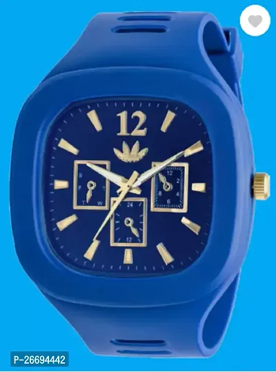 Stylish PU Blue Analog Watch For Men-thumb0