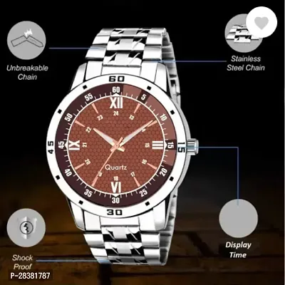 Stylish Metal Analog Watch With Bracelet For Men-thumb5