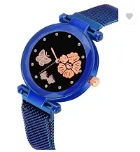 Fashionable Blue Dial Metal Analog Watch For Women-thumb2