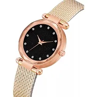Stylish Rose Gold PU Analog Watches For Women And Girls-thumb2