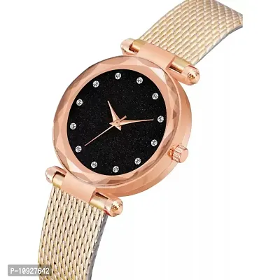 Stylish Rose Gold PU Analog Watches For Women And Girls-thumb3