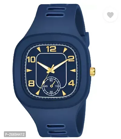 Stylish PU Blue Analog Watch For Men-thumb0