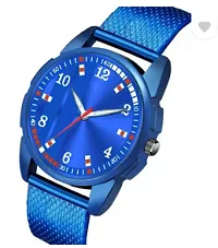 Stylish PU Analog Watch With Bracelet For Men-thumb1