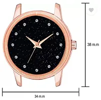 Fashionable Black Dial Metal Analog Watch For Women-thumb3