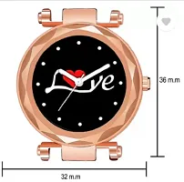 Fashionable Black Dial Genuine Leather Analog Watch For Women-thumb2