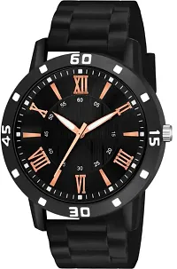 Stylish Black PU Analog Watches For Men-thumb1