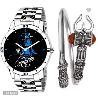 Stylish Metal Analog Watch With Bracelet For Men