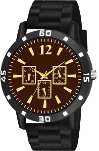 Stylish Black PU Analog Watches For Men-thumb1