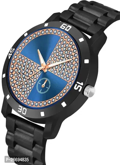 Stylish PU Blue Analog Watch For Men-thumb3