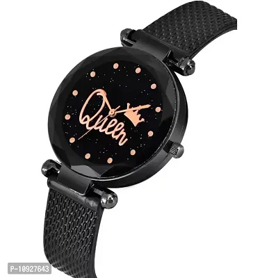 Stylish Black PU Analog Watches For Women And Girls-thumb3