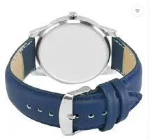 Stylish Genuine Leather Blue Analog Watch For Men-thumb1