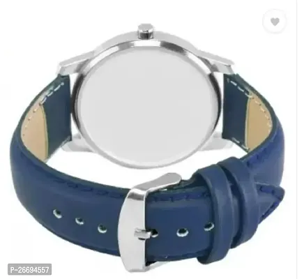 Stylish Genuine Leather Blue Analog Watch For Men-thumb2