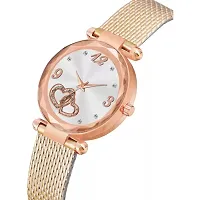 Stylish Rose Gold PU Analog Watches For Women And Girls-thumb2