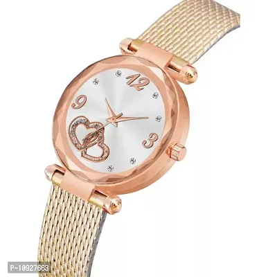 Stylish Rose Gold PU Analog Watches For Women And Girls-thumb3