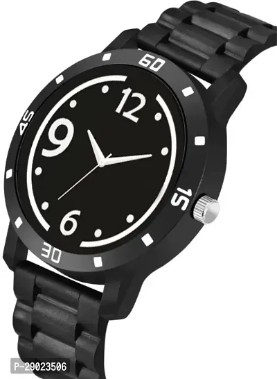 Stylish Black PU Analog Watches For Men-thumb3