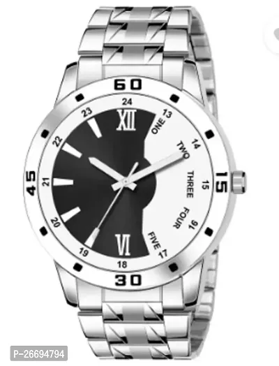 Stylish Metal Black Analog Watch For Men-thumb0