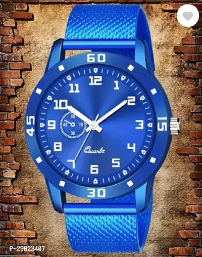 Stylish Blue PU Analog Watches For Men-thumb0