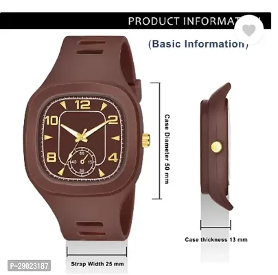 Stylish Brown PU Analog Watches For Men-thumb5