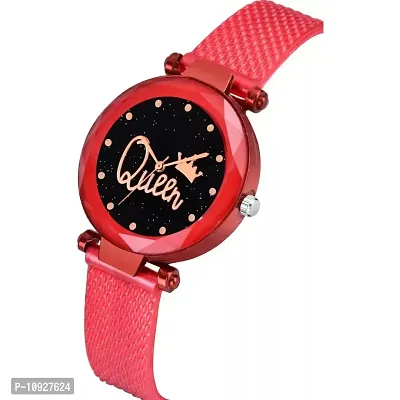 Stylish Red PU Analog Watches For Women And Girls-thumb5