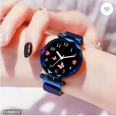 Fashionable Black Dial Metal Analog Watch For Women-thumb0