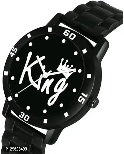 Stylish Black PU Analog Watches For Men-thumb3