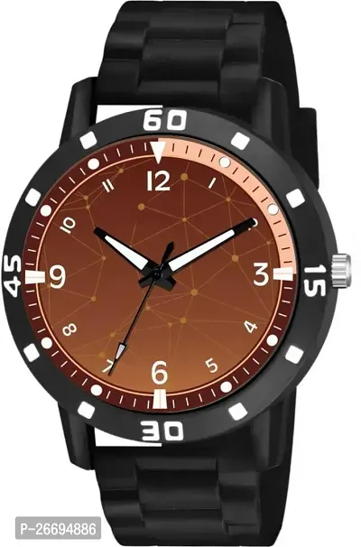 Stylish PU Brown Analog Watch For Men-thumb2