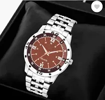 Stylish Metal Analog Watch With Bracelet For Men-thumb3