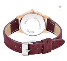 Fashionable White Dial Genuine Leather Analog Watch For Women-thumb3