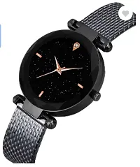 Fashionable Black Dial PU Analog Watch For Women-thumb2