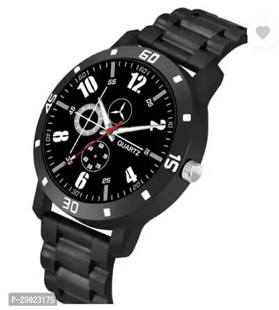 Stylish Black PU Analog Watches For Men-thumb3