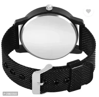 Stylish Black PU Analog Watches Combo For Couple-thumb4